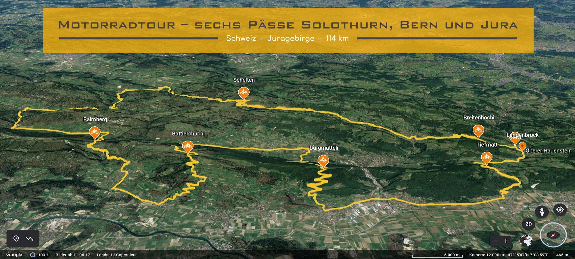 Motorradtour – sechs Paesse Solothurn, Bern und Jura