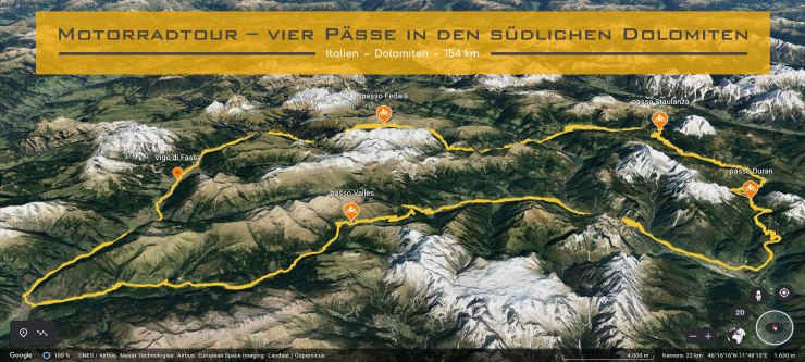 Motorradtour – vier Paesse in den suedlichen Dolomiten